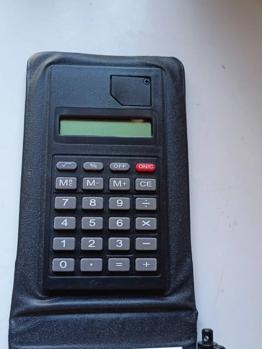 Calculator Paper Pen In Holder 5 x 3 1/2 x 1 Works